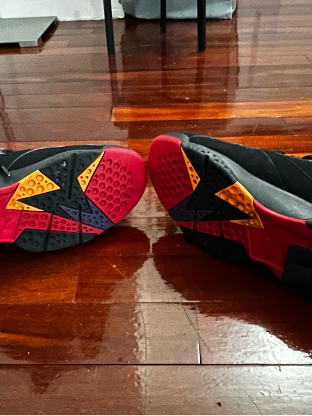 Jordan Black with Red and Purple High-Top Sneakers - Picture 3 of 6